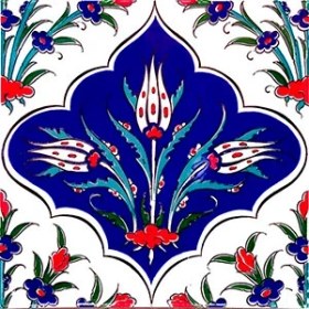 Resim Armada Çini 20x20 Cm Ac 45 Kütahya Çinisi İznik Desenli Çini Karo 