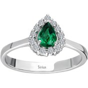Resim Sirius Pırlanta Pırlanta Ve Damla Zümrüt Taşlı Yüzük 