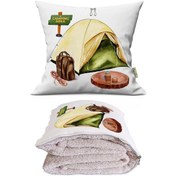 Resim Camp Tv Battaniyeli Opsiyonel Dekoratif Araç İçi Yastık Çok Renkli 