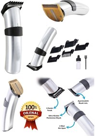 Resim 609 Profesyonel Şarjlı Saç Sakal Kesme Tıraş Makinesi Erkek Tıraş Makine Seti 