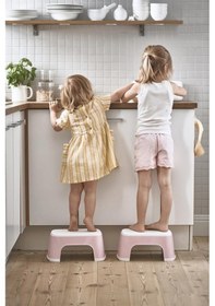 Resim BabybBörn Safe Step Basamak Powder Pink White 