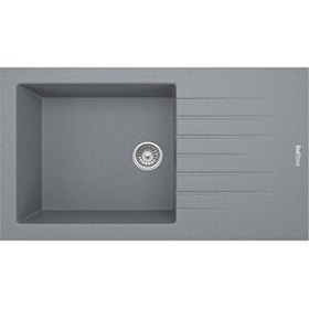 Resim Real Stone P011 Assos 86 XL 86x43.5 CM Tezgah Üstü Gri Granit Eviye 