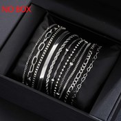 Resim 11 parça Erkek Bileklik Seti - Basit ve Rahat Aşk Yılan Zinciri Yuvarlak Boncuklarla, Günlük Giyim, Tarihler ve Partiler için İdeal - Erkek Arkadaş için Mükemmel Hediye (Kutu Dahil Değil), Rahat Takı | Minimalist Bileklik | Dayanıklı Bileklik, Bileklik Aksesuarları 