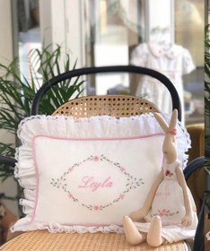 Resim Lily Model Dekoratif Bebek Yastığı - Pembe - Biyeli 