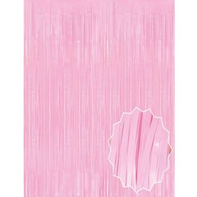 Resim Soft Pembe Püsküllü Kapı Perdesi 