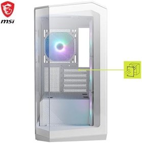 Resim MSI MAG PANO M100R PZ WHITE TEMPERLİ CAM 3X120MM 1X120MM ARGB FAN MATX BEYAZ PANORAMİK GAMİNG BİLGİSAYAR KASASI 