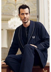 Resim Capsella Erkek 5'li Pijama Sabahlık Röpteşambır Çeyiz Damat Set Lacivert 