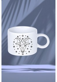 Resim Oğlak Burcu Zodyak Baskılı Motto Kupa Bardak Çay Kahve Fincanı Beyaz 