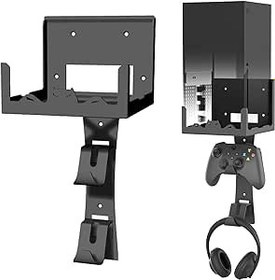 Resim BracNova Wall Mount Kit For Xbox Series X Console ,Xbox Series X Wall Mount With Detachable Controller Holder And Headphone Hook,Metal Gaming Shelf For Xbox Behind TV,Xbox X Games Accessories 