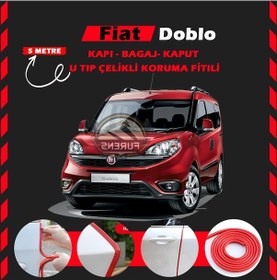 Resim Fiat Doblo Oto Araç Kapı Koruma Fitili 5metre Parlak Kırmızı Rengi 