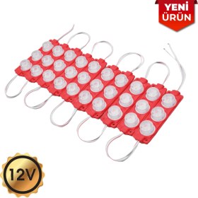 Resim 12v Camlı Parmak Led Lamba Su Geçirmez- 10'lu Set Kırmızı 