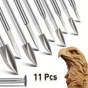 Resim 11 adet FOTYBEI 3mm Shank Oyma Matkap Uçları - Metal Ahşap İşleme Oyma Bıçakları, 11 Değiştirilebilir Aksesuar ile İncelikli Ahşap Tasarımları, DIY ve Hobi Projeleri, Ahşap İşleme Araçları, Ahşap Oyma Araçları, Şık Metalik Kaplama, Hassas Kesme Aracı, Yüksek Performanslı Aracı 