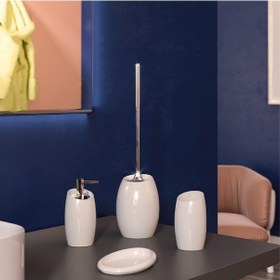 Resim İside Diş Fırçalık, Tezgah Üstü - Beyaz 