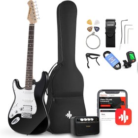 Resim Donner DST-100BL Amfili Solak Elektro Gitar Seti (Siyah) 
