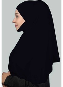 Resim Altobeh Hazır Türban Peçeli Pratik Eşarp Tesettür Nikaplı Hijab - Namaz Örtüsü Sufle (XL) - Lacivert 