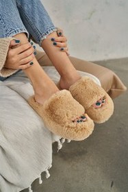 Resim Puffy Camel Peluş Ev Terliği 