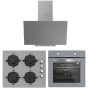 Resim Silverline Gri Cam Ankastre Set ( 3481 Flam Gri - CS5335S02 - BO6501S01 ) 