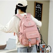 Resim Luckydog Su Geçirmez Kadın Okul Çantası, Dizüstü Bilgisayar Sırt Çantası, Ücretsiz Panda Süsü Pembe-309 Çok Renkli Çok renkli 