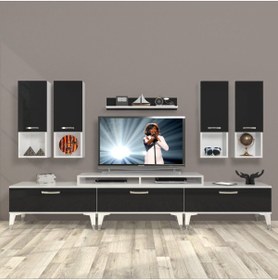 Resim Decoraktiv Ekoflex 8da Slm Silver Tv Ünitesi Tv Sehpası - Beyaz - Siyah 