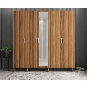 Resim Açelya Portmanto Vestiyer Ceviz - Montaj Dahil 200cm M12 