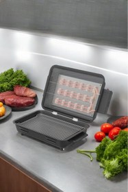 Resim ekselans global Elektrikli Izgara Çift Telli Emaye Gövde ve Tepsili Mangal Barbekü Siyah C1-1-294 Ekselans 113666 