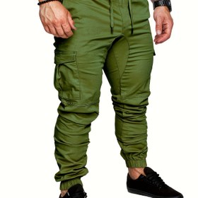 Resim Çapraz Sınır Pamuklu Erkek Günlük Kargo Pantolon 