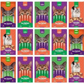 Resim Kiwi Yammies Karışık Sıvı Kedi Ödül Maması 15 Paket 