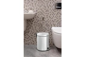 Resim CetKing Paslanmaz Çelik Pedallı Metal Çöp Kovası 20 Lt Lüx Çöp Kovası Banyo 
