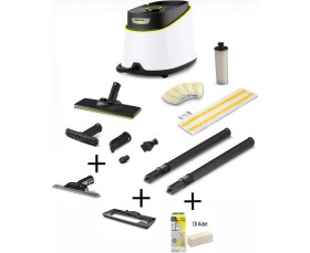 Resim Sc 3 Deluxe Buharlı Temizlik Makinesi + Cam Temizleme Aparatı + Halı Başlığı + 15 Adet Mikrofiber 