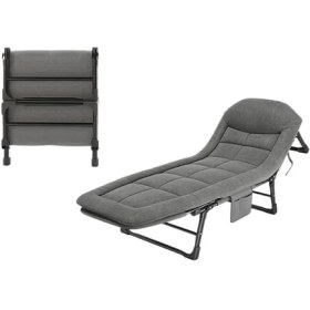 Resim Sunup SN-26974 Taşınabilir Ayarlanabilir 5 Kademe Sünger Kamp Yatak Şezlong (Açık gri) 