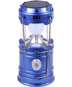 Resim Fun Şarjlı Kamp Lambası Güneş Enerjili Kamp Feneri Led Lamba Fanus Işıldak - Mavi 