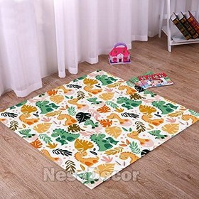 Resim Halı Çocuk Odası Parlak Çocuk Halısı Oyun Halısı Sevimli Halı Dino Halı Yıkanabilir Renkli Dinozor (150 x 230 cm) 