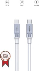Resim Torima U15 Beyaz 3.0A TYPE-C TO TYPE-C Şarj-Data Kablosu 1metre 