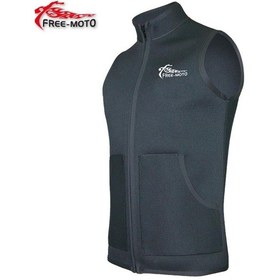 Resim Free - Moto Free-Moto Motorsikletçi Cepli Dik Yaka Neopren Yelek 