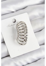 Resim Pirinç Yay Model Gümüş Renk Sağ Kıkırdak Küpe - Tj-bkp10993 Çok Renkli 
