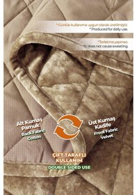 Resim Evlen Home Kapitone Kadife Yatak Örtüsü Seti Tek Kişilik Supersoft Yumuşak Elyaf Dolgulu 2 Parça 