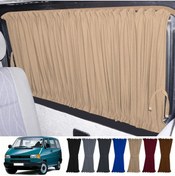 Resim Oto Pandami Volkswagen T4 - Transporter / Caravelle Uzun Şase 1990-2003 Uyumlu Krem Raylı Oto Perde Takımı 