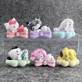 Resim Hype Store My Melody Hello Pochacco Pompom Uyuyan Figürleri 6 Parça 
