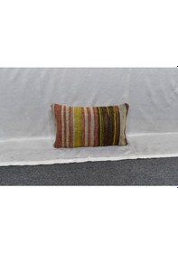 Resim Zehra Abla Halı Yeni El Dokuma Dekoratif Lumbar Kilim Kırlent Yastık Kılıfı 6119 