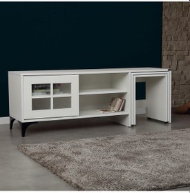 Resim Revival Metal Ayaklı Beyaz Tv Ünitesi 150 Cm 