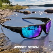 Resim AWGSEE Erkekler için Polarize Moda Gözlükleri HD Gerçek Yansıtıcı Lenslerle & Geniş Çerçeve (>139mm) - Sürüş, Aktiviteler İçin Dayanıklı Mat Bitişli Yüksek Kaliteli Lensler 