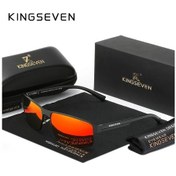 Resim Dream011 Kıngseven Siyah Kırmızı Polarize Kare Sürüş Gözlüğü Paslanmaz Çelik Çerçeve Pc Cam Erkek Kadın Günlük Kullanım Altın 
