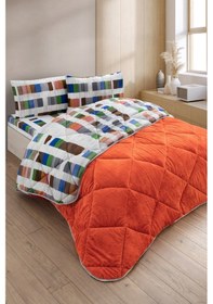 Resim Veluna Çift Kişilik Wellsoft Yorgan Uyku Seti Turuncu 