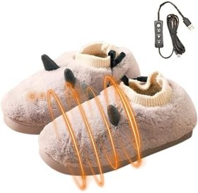 Resim Isıtmalı Terlik,Isıtmalı Kadın Terlik,Elektrikli Isıtıcı Isıtma Rahat | Ev, Seyahat, Yatak Odası için USB Ev kabı Bulanık Isıtıcıları 
