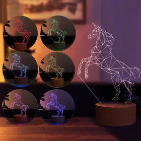Resim Unicorn At Figürlü Dekoratif Hediye Led Masa Lambası | BYLAMP 