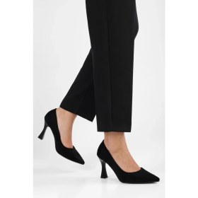 Resim Shoeberry Kadın Tean Siyah Süet Topuklu Stiletto 