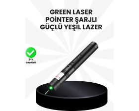 Resim Ucuz Tekno Yüksek Güçlü Yeşil Lazer Pointer 5000MW Şarjlı 