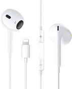 Resim iPhone için kablolu kulaklık, HiFi stereo ses kulaklık, kulak içi stereo gürültü yalıtımlı kulaklık, mikrofon + ses kontrolü iPhone SE 2022/13/12 Mini/11 Pro/10/XS Max/XR/8/8 ile uyumlu, 48 daha 