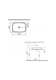Resim Vitra Memoria M58000003000 TV Çanak Lavabo Beyaz 63 CM 