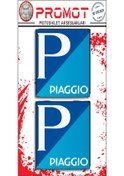 Resim Piaggio Uyumlu 3d Damla Logo Sticker 6 